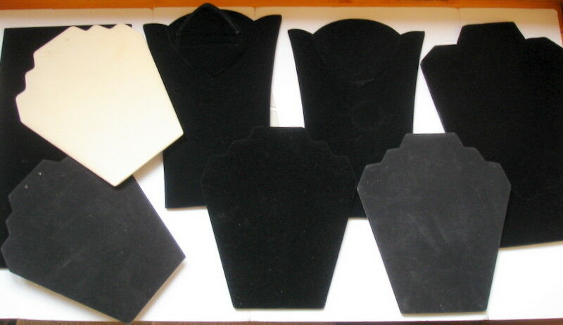 Lot Of 8 Velvet Necklace Pin Jewelry Display Boards Mixed Sizes ~ Each Pictured