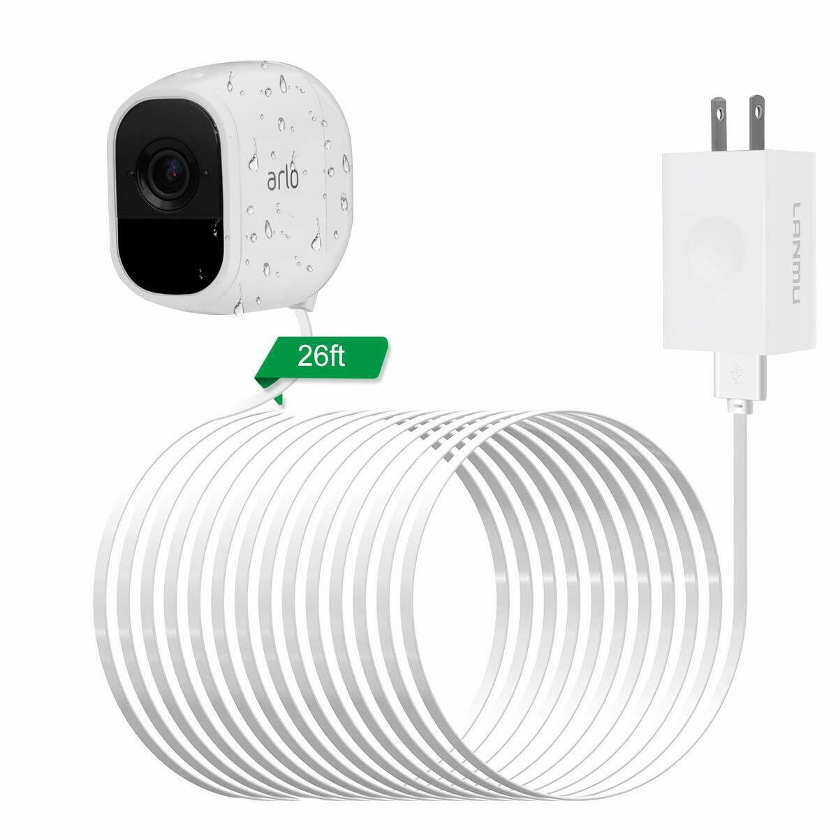 26ft/8m Power Cable Adapter For Arlo Pro & Pro 2 & Arlo Go & Arlo Security Light