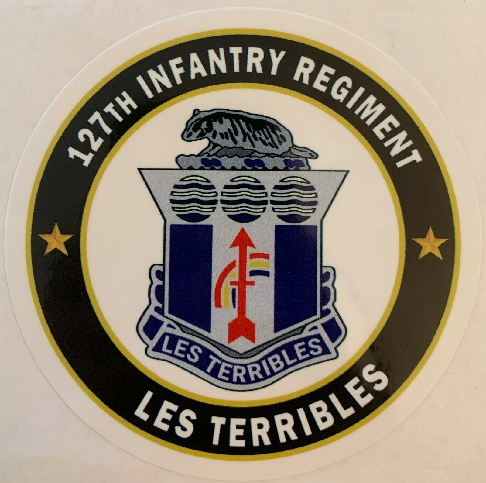 Us Army 127th Infantry Regiment "les Terribles" Sticker Waterproof D592