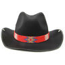 Native Style Handcrafted Red Blue White Cowboy Adjustable Hatband Leather 17/13
