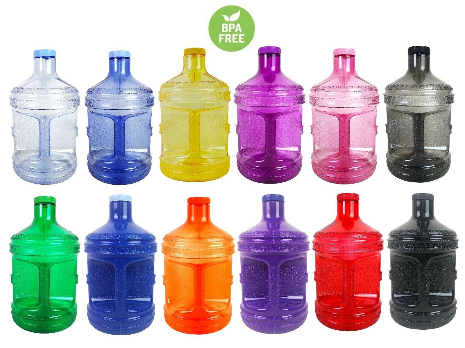 Bpa Free 1 Gallon Plastic Water Bottle Container Drinking Canteen Jug Color H2o